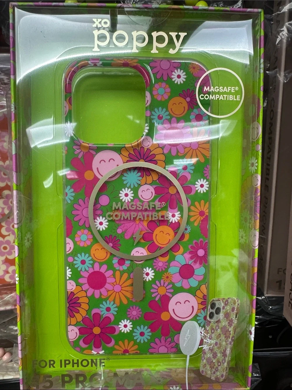 MagSafe Compatible Green Floral iPhone 15 Pro Max Case